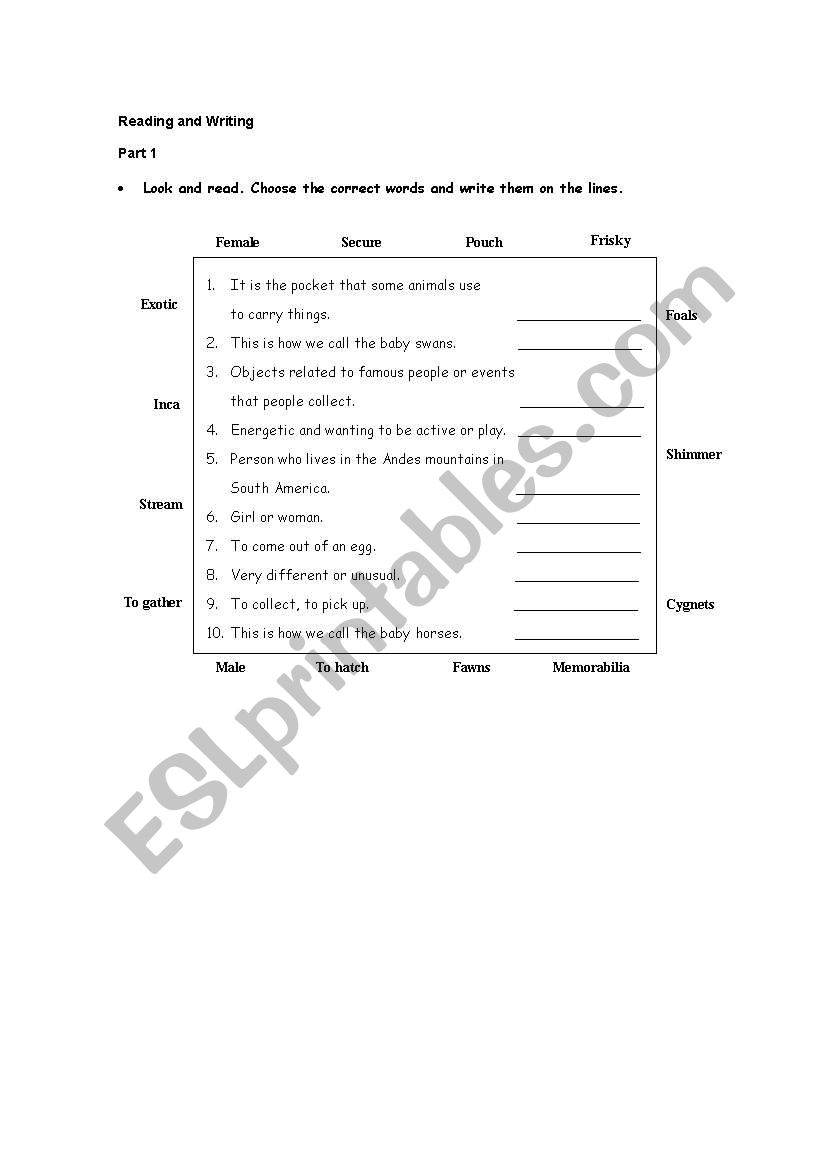 Exam - Flyers / Part 1 worksheet