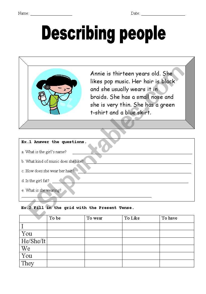 Annie worksheet