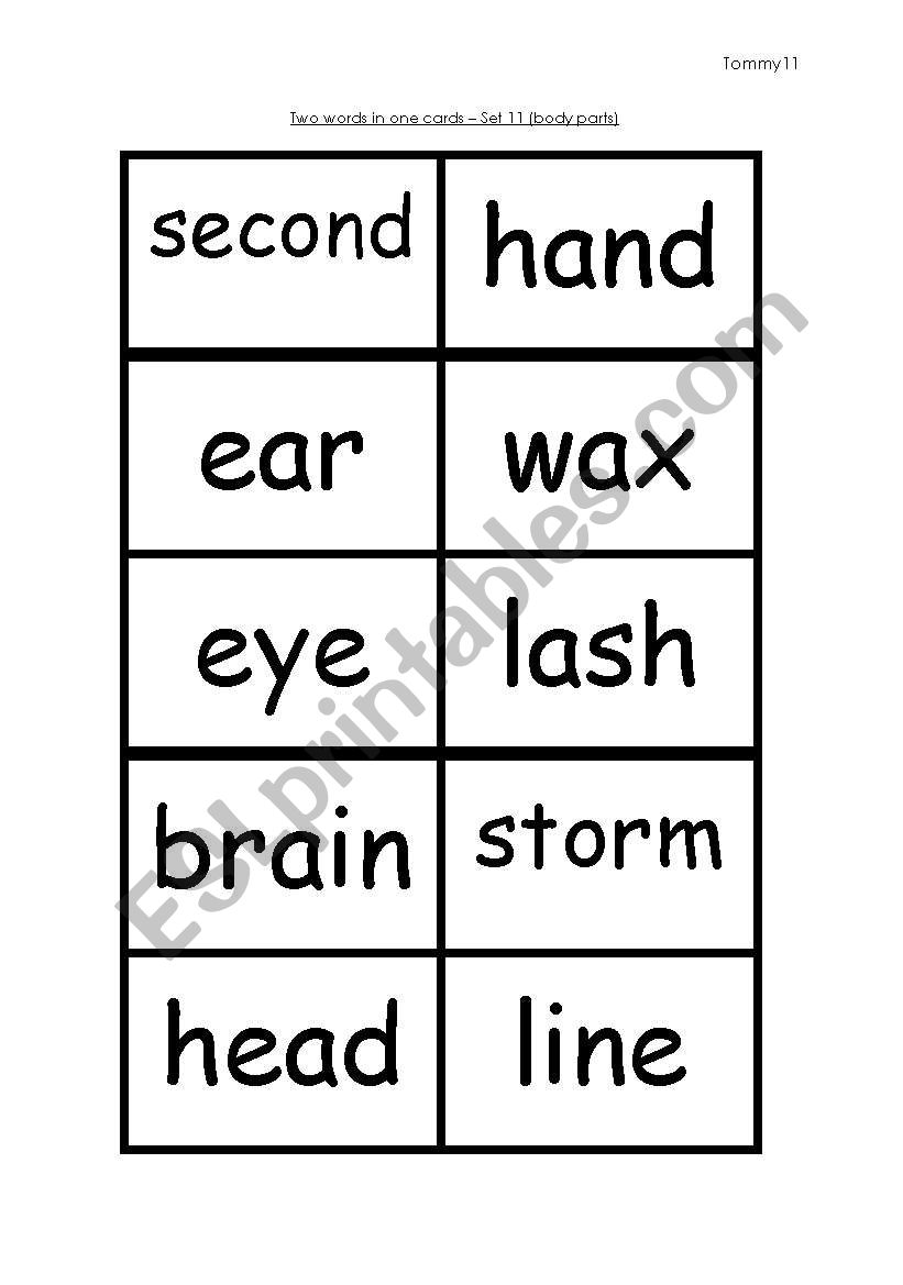 Two words in one - set 11 worksheet