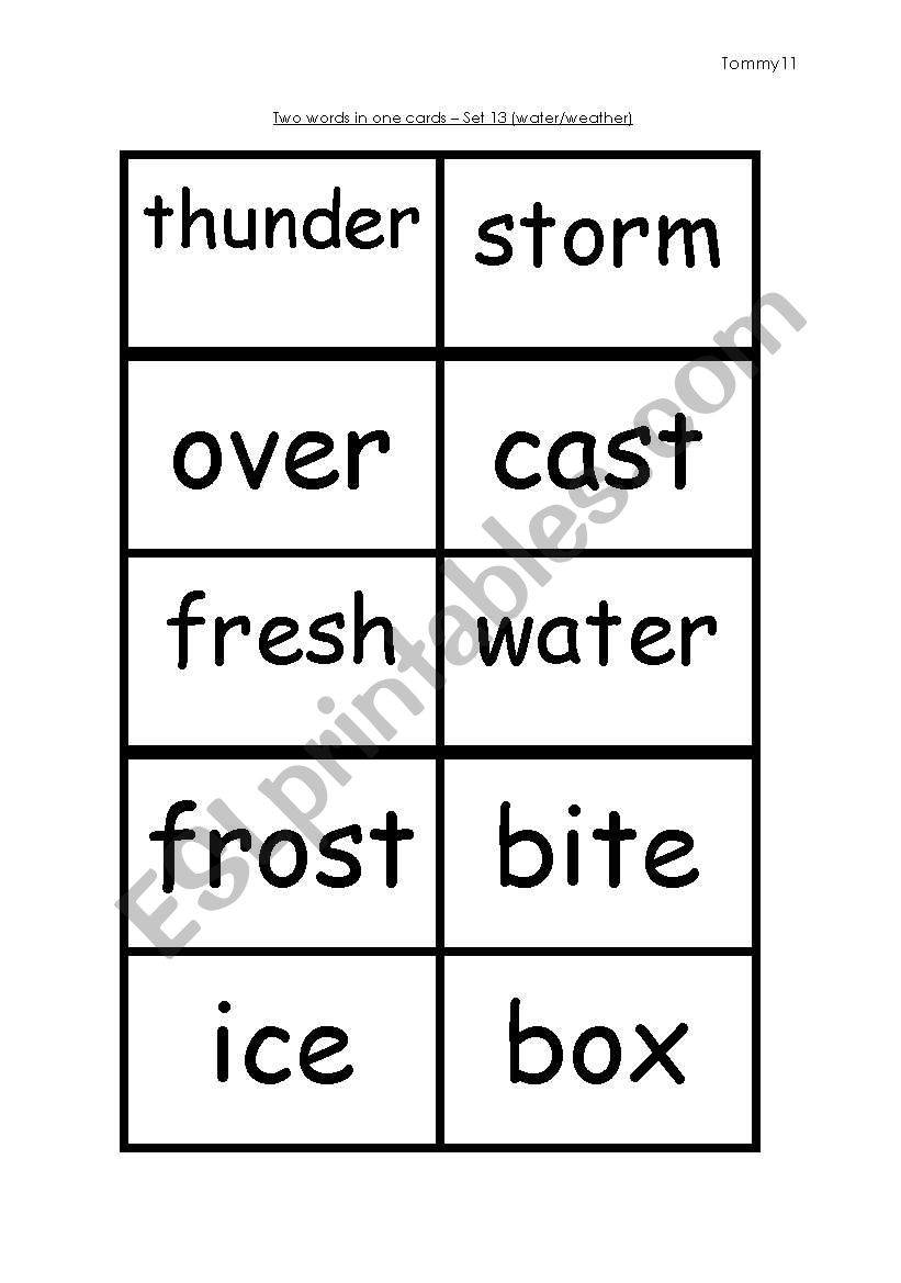 Two words in one - set 13 worksheet