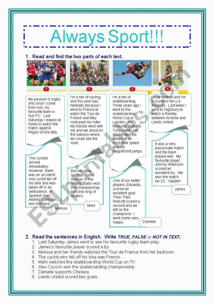 Always Sport! worksheet