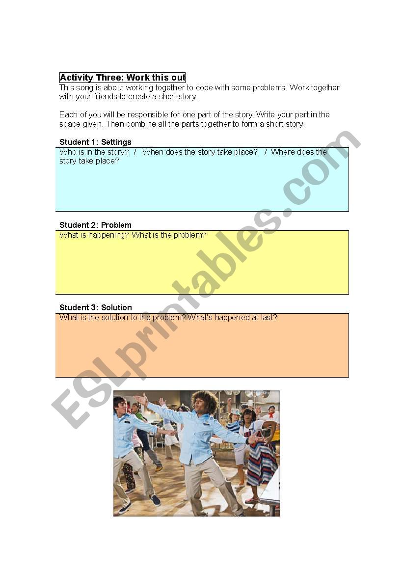 Work It Out story worksheet