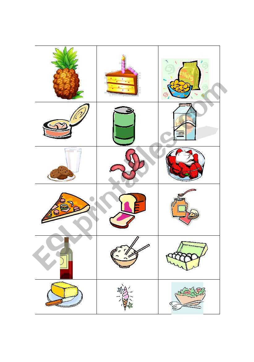 Barrier game - Food  worksheet