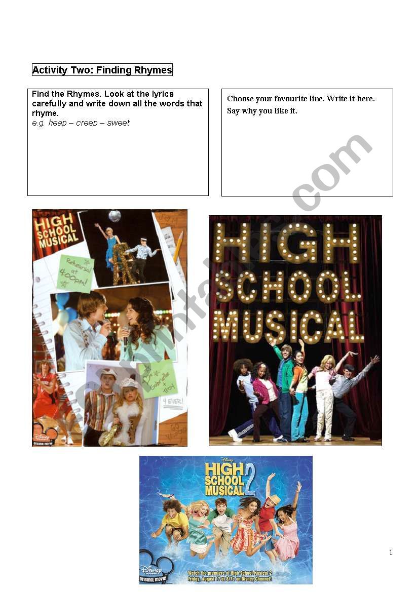 High School Musical Activity 2