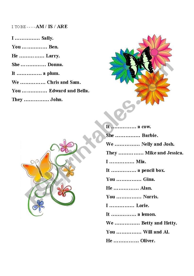 TO BE + Personal Pronouns worksheet