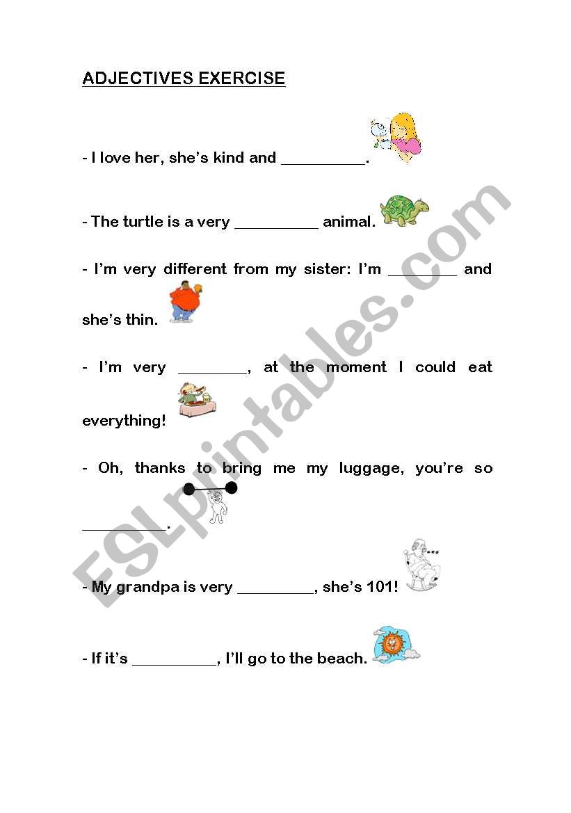 Adjectives worksheet