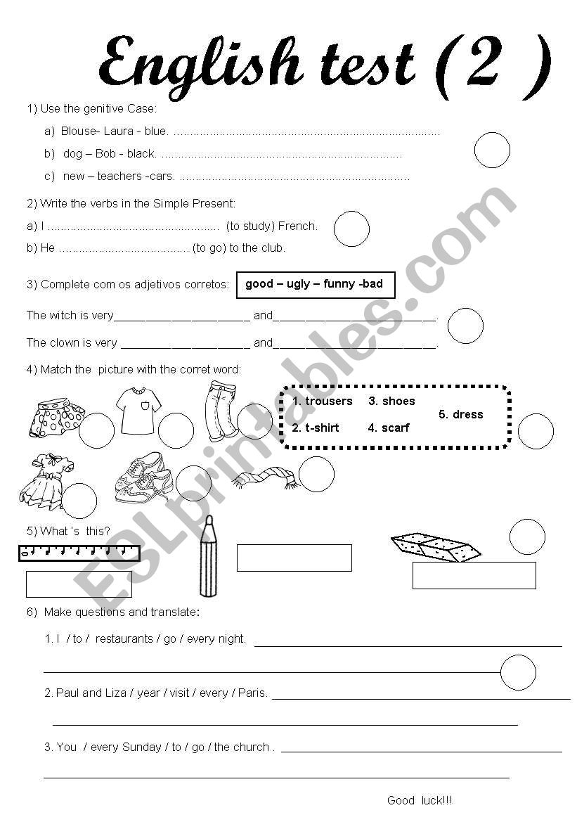 English text 2 worksheet