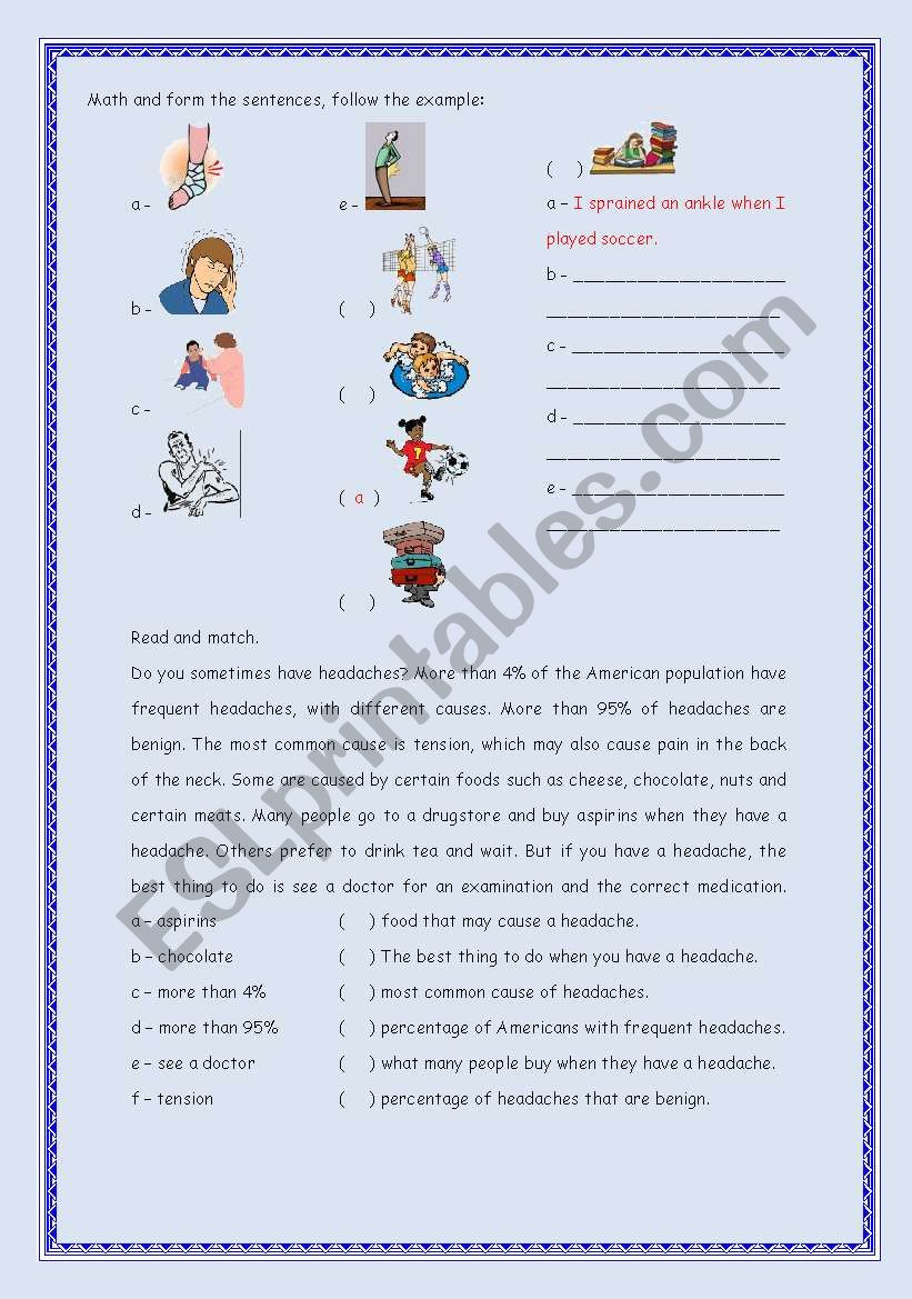 Injuries worksheet