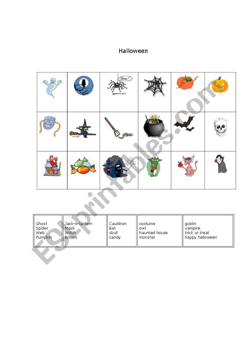 Halloween worksheet