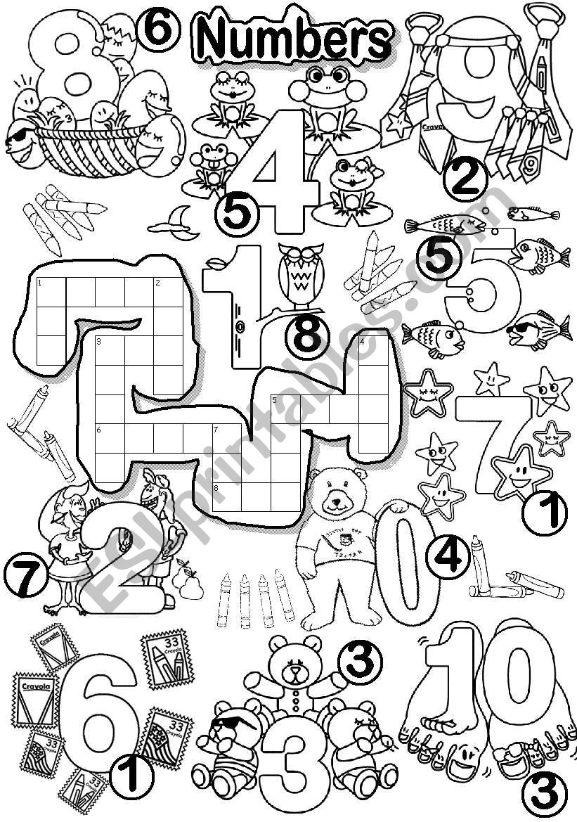 NUMBERS CRISS CROSS PUZZLE worksheet