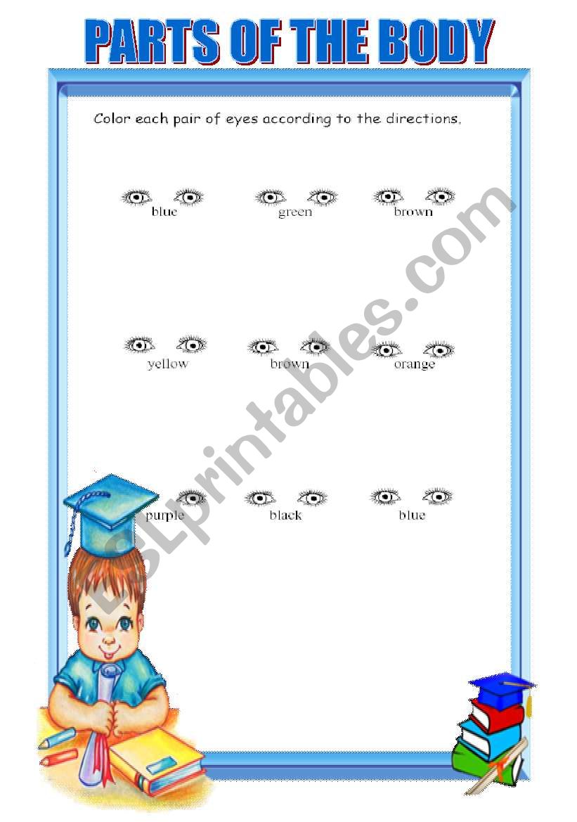 PARTS OF THE BODY AND SENSES worksheet