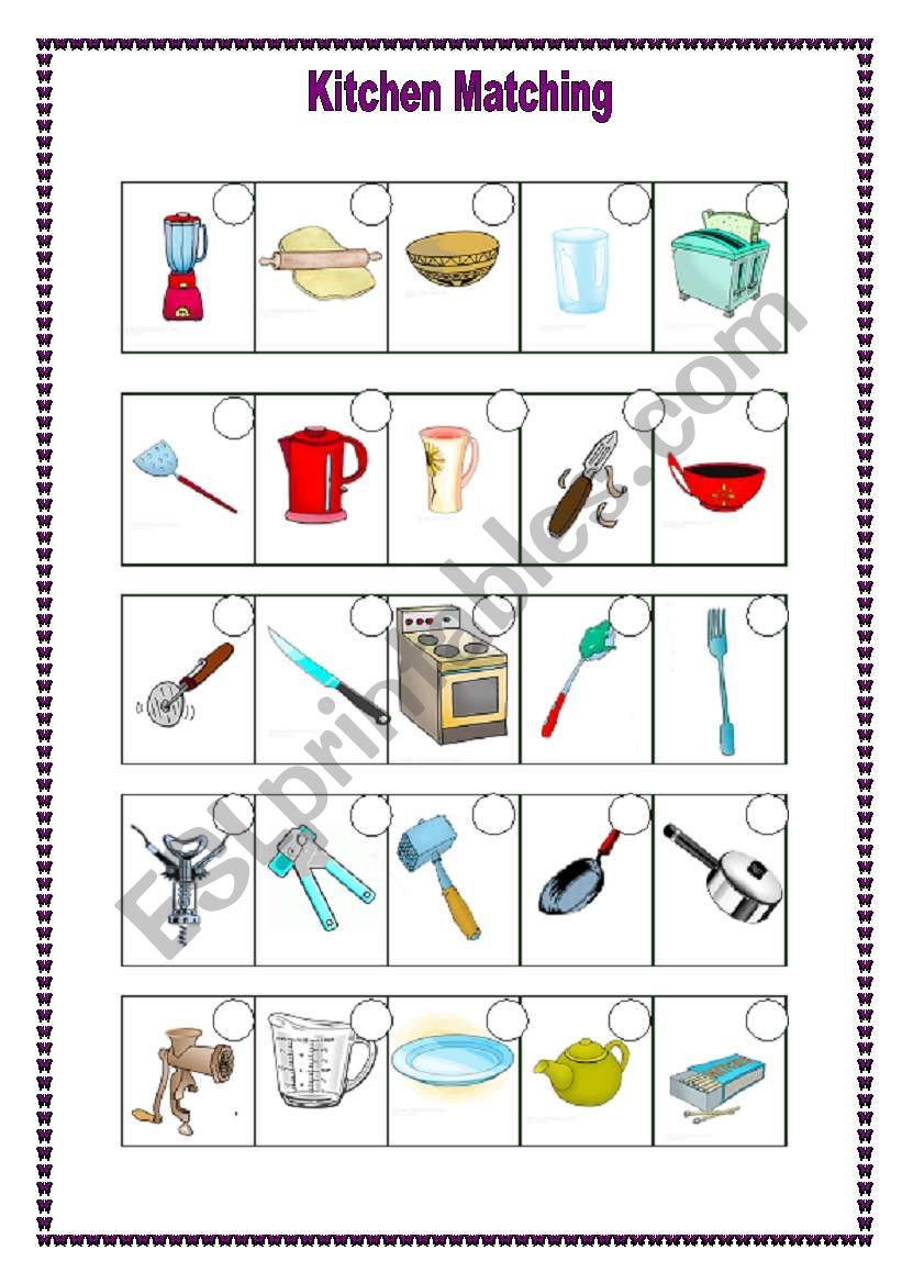 kitchen matching  (09.07.09) worksheet