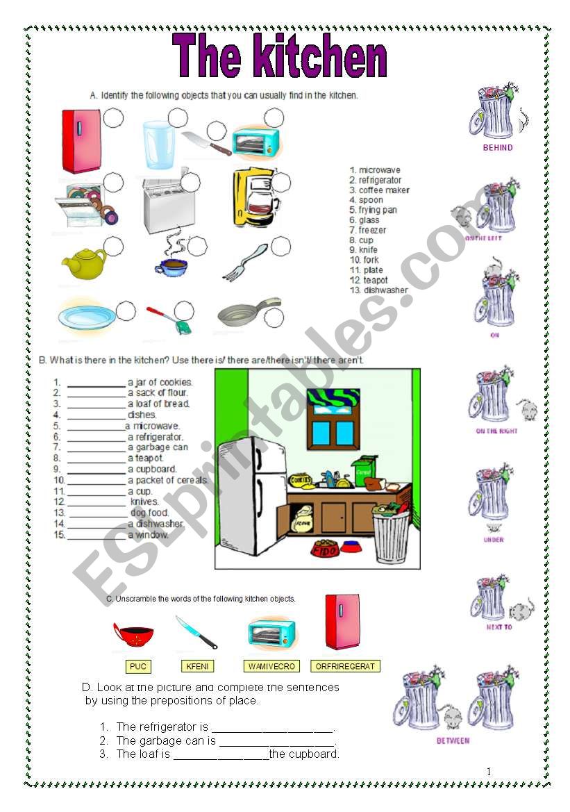 kitchen exercises (09.07.09)  worksheet