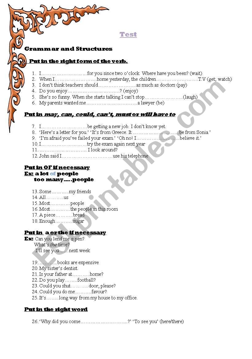 test 3 cambridge worksheet