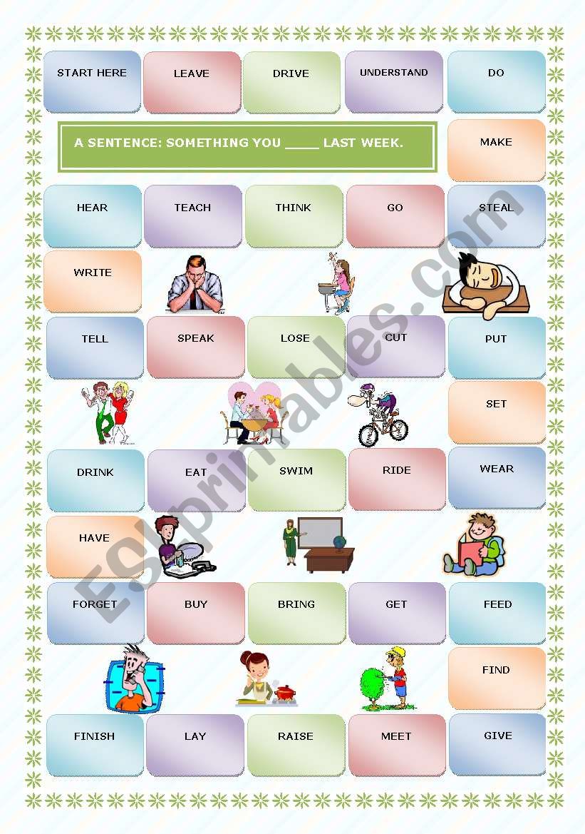 Past Simple - Irregular verbs (boardgame)