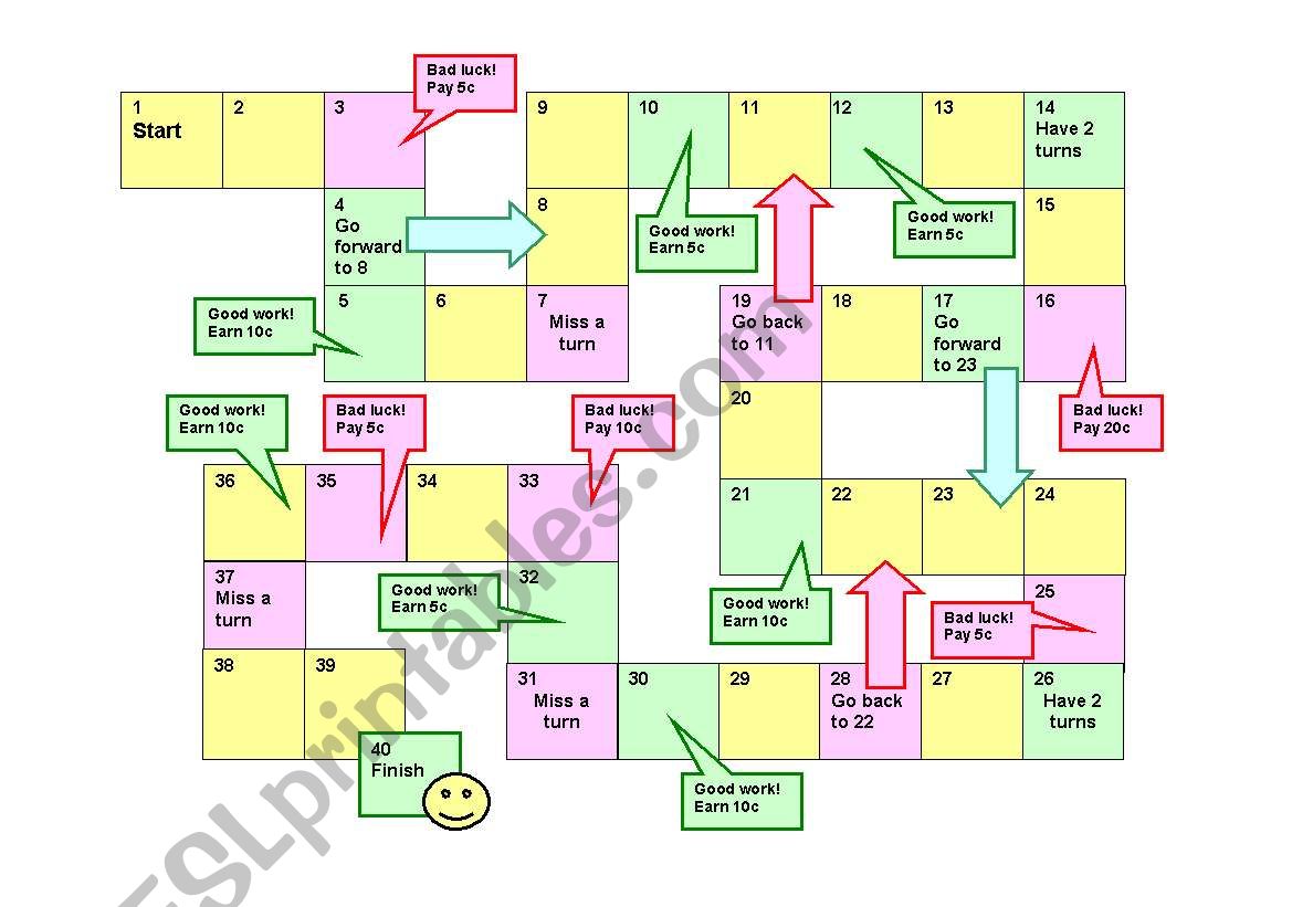 Money game (1 of 2) worksheet