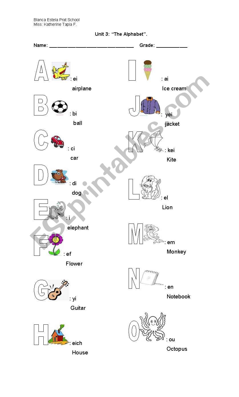 The alphabet worksheet