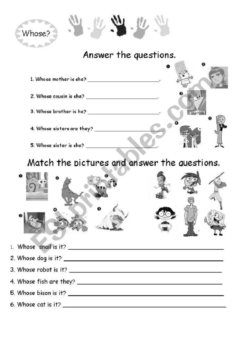 Whose? worksheet