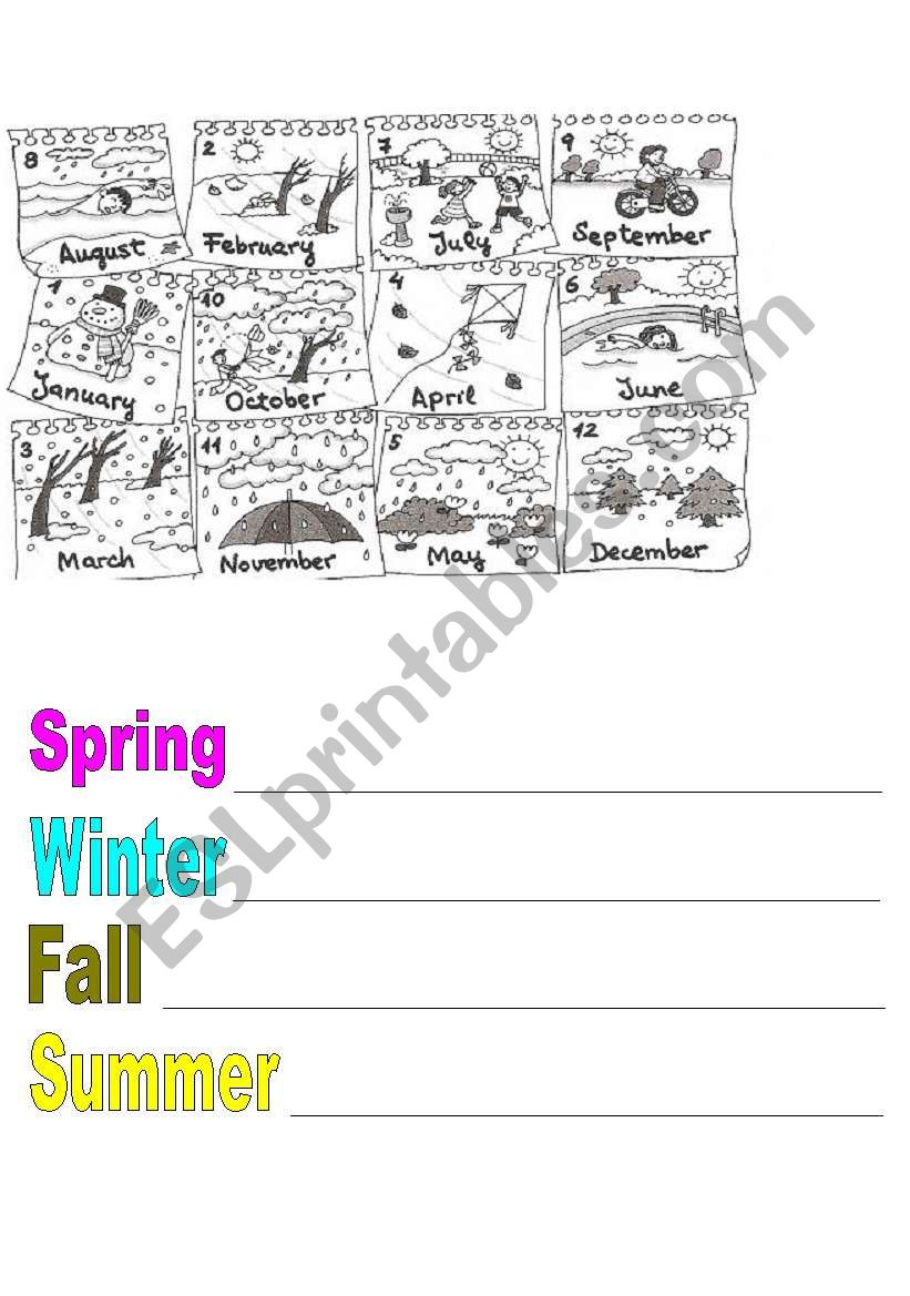 SEASONS worksheet