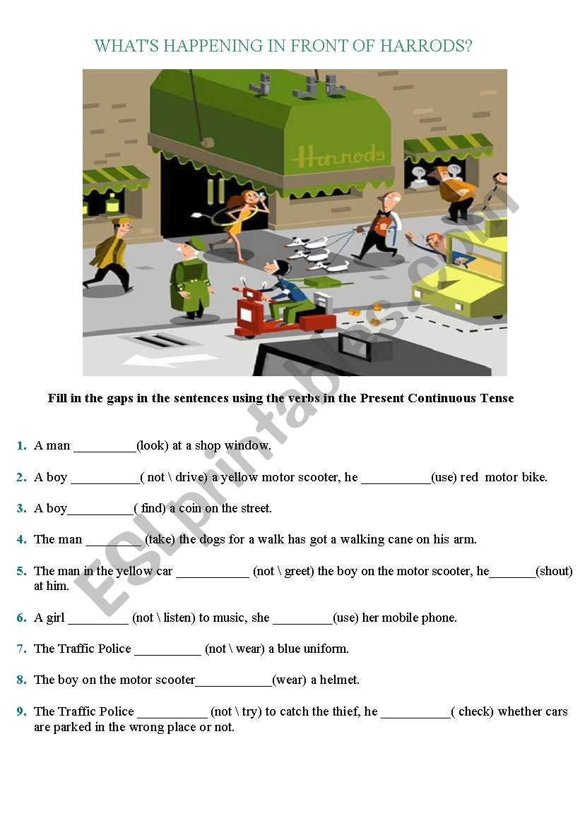 PRESENT CONTINUOUS TENSE ACTIVITY