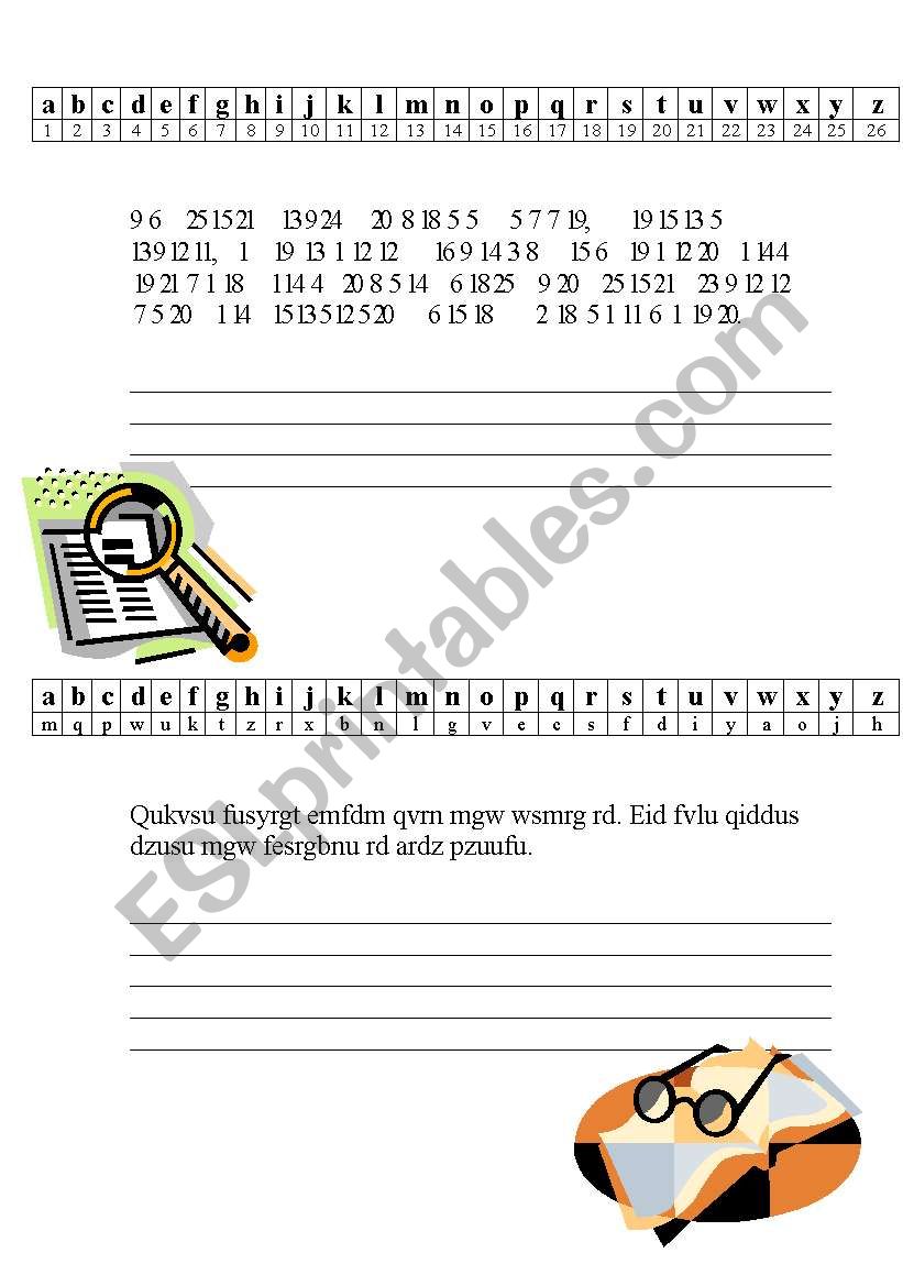 Secret sentences worksheet