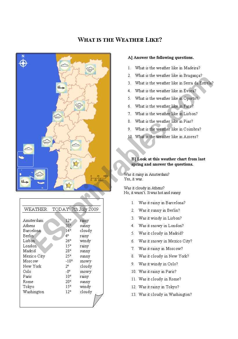 What is the weather like? worksheet