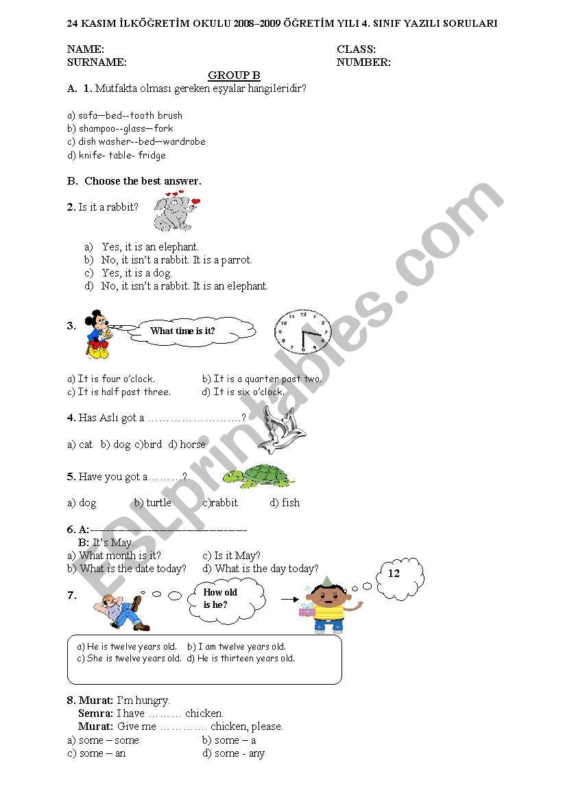 kark worksheet