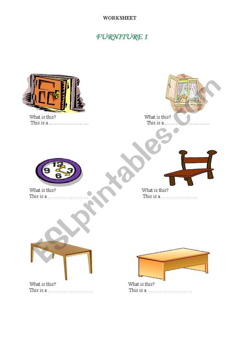 Furniture Vocabulary Practise for Elementary Ss