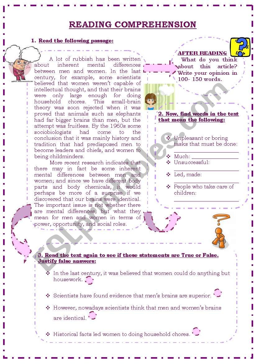 Differences between men and womenÂ´s brains - reading