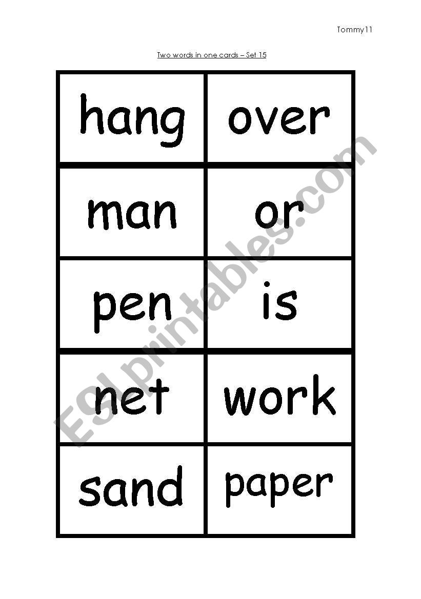Two words in one - set 15 worksheet