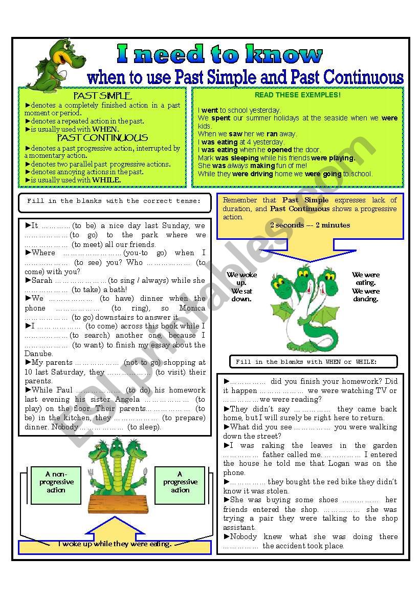 I NEED TO KNOW --- Past Tenses