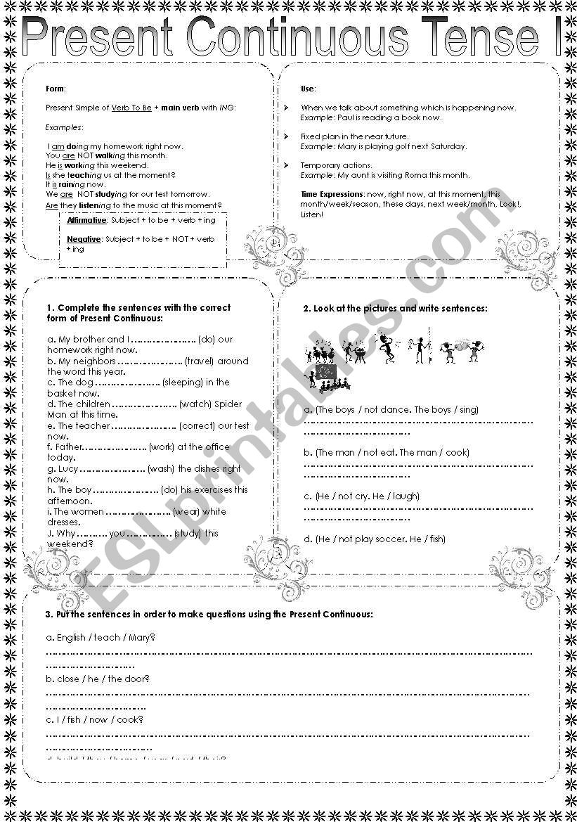 Present Continuous Tense I - B&W