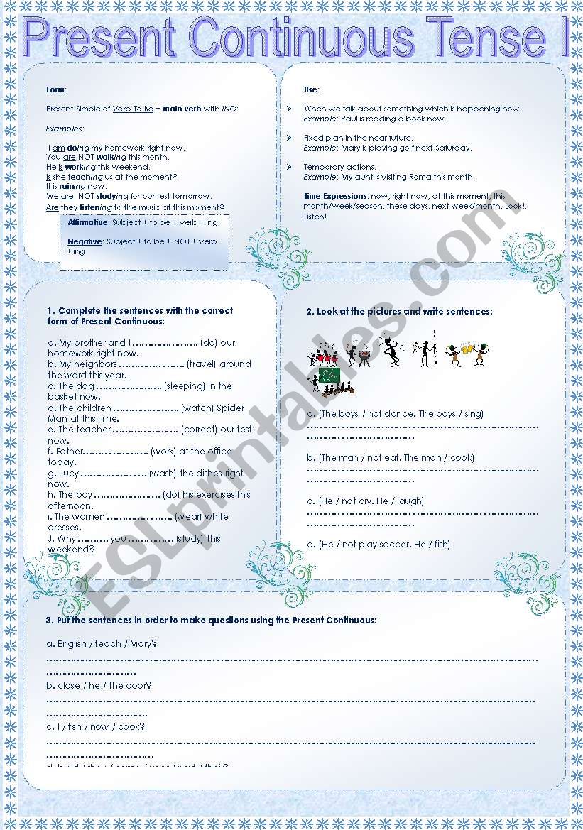 Present Continuous Tense I - Color