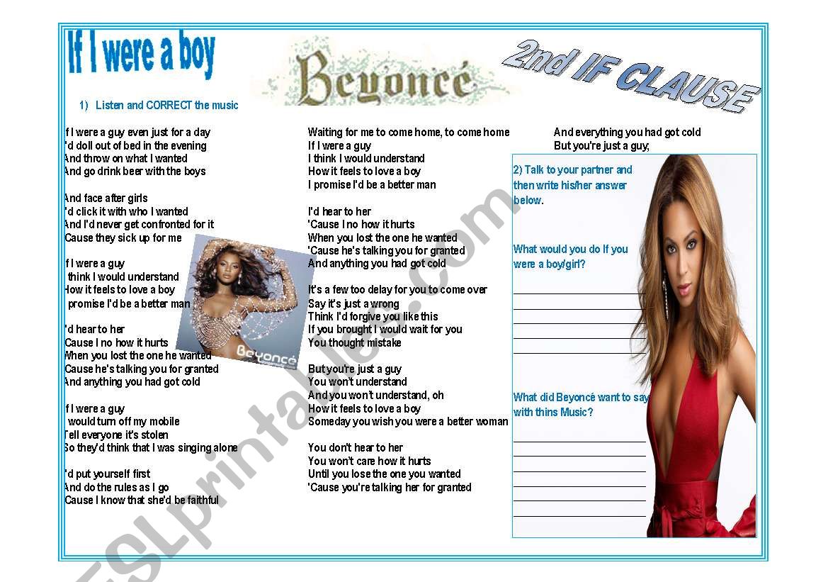 If I were a Boy - Beyonce - Second If clause