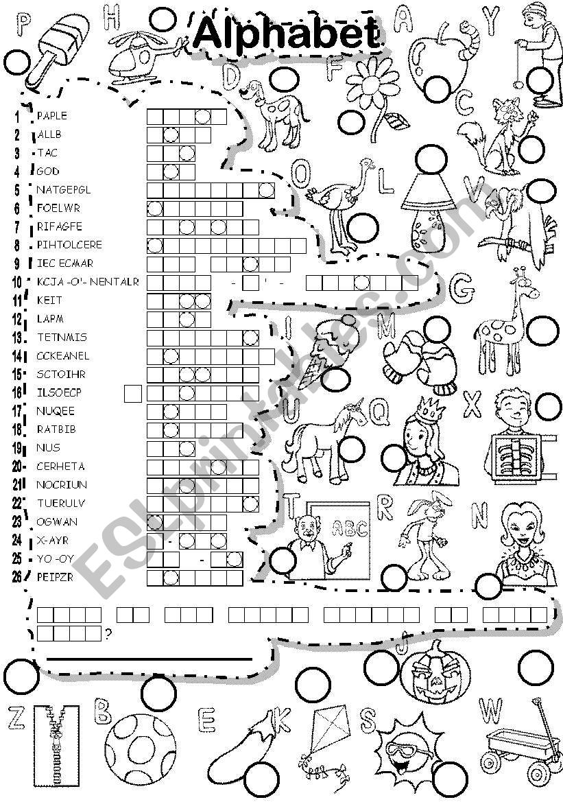 ALPHABET PUZZLE and FALLEN PHRASE