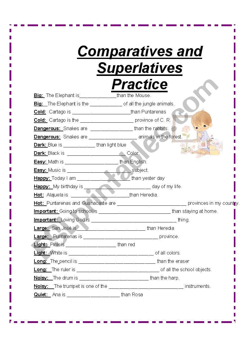 Comparatives and superlatives. Practice