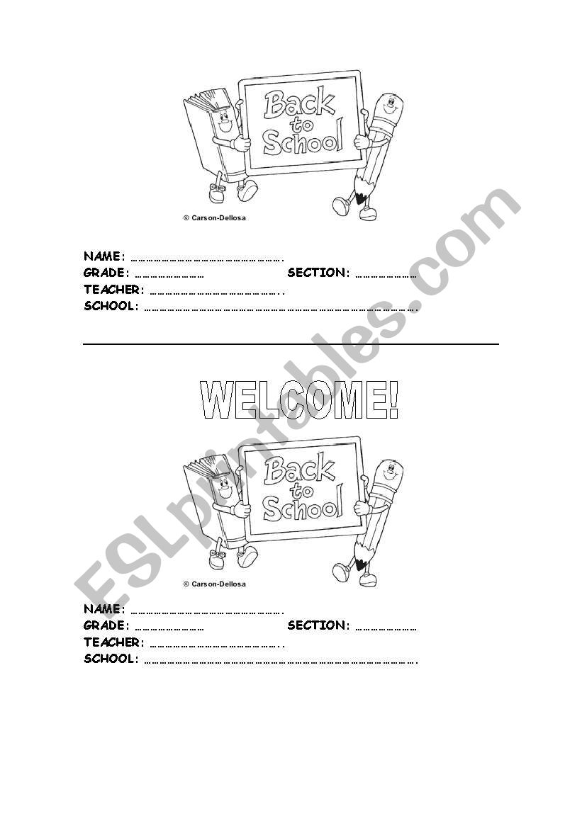 WELCOME TO SCHOOL! worksheet