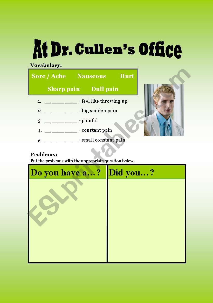 At Dr. Cullens Office worksheet