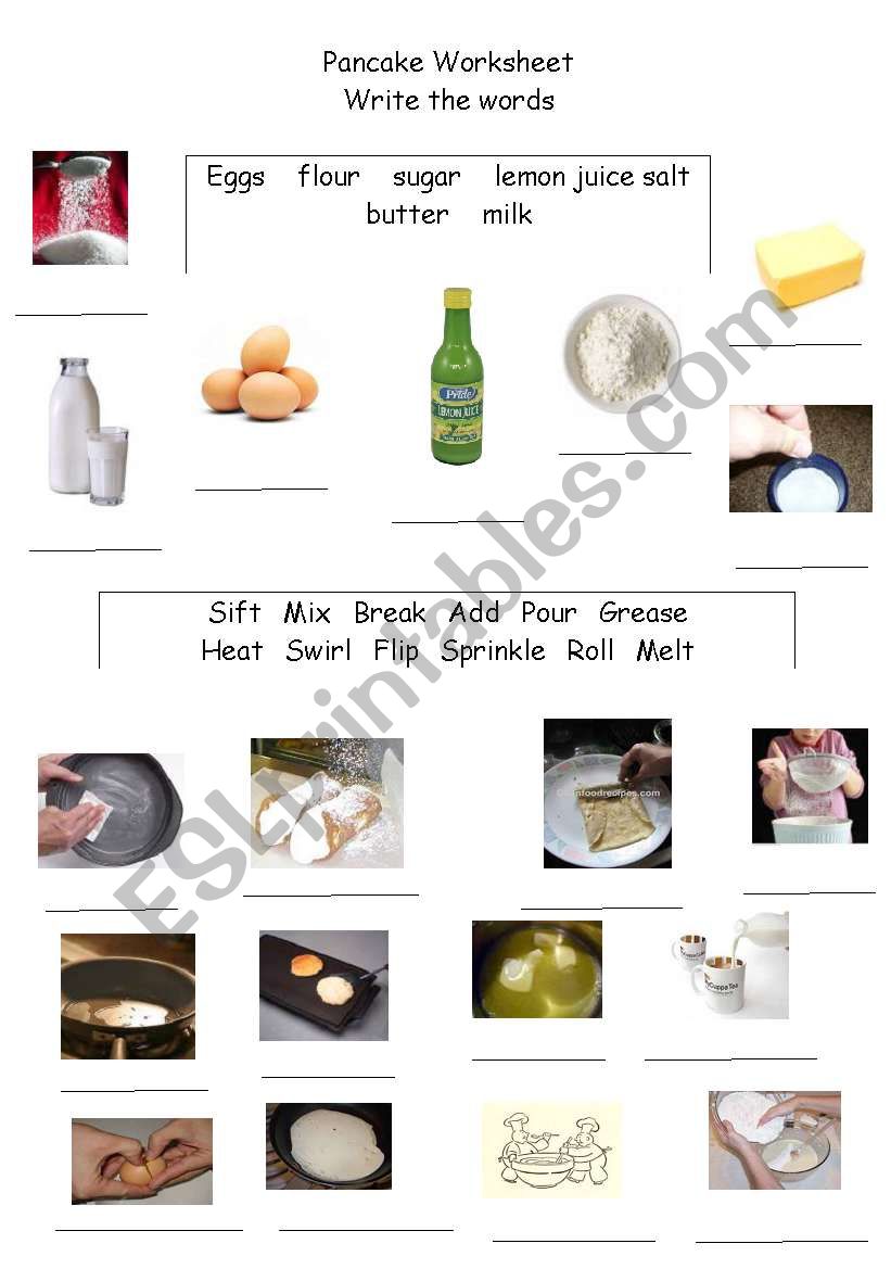 Pancake Worksheet worksheet