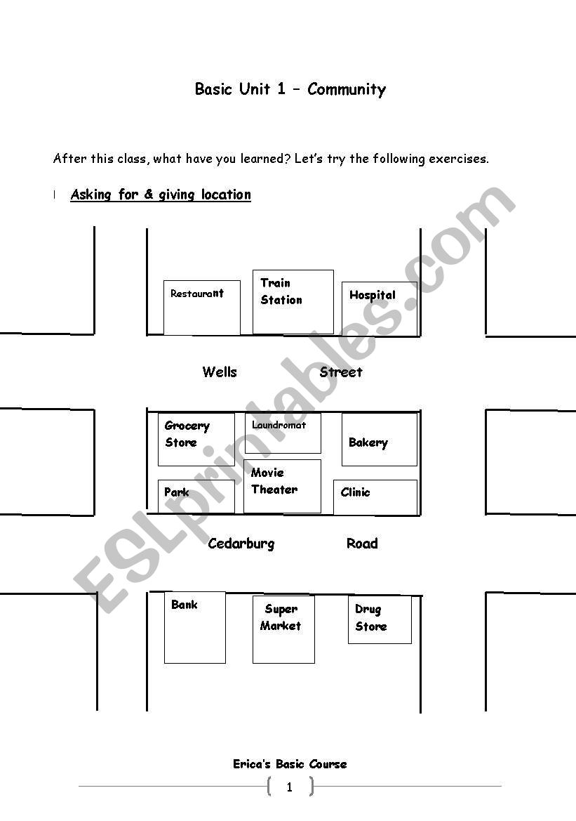 community worksheet