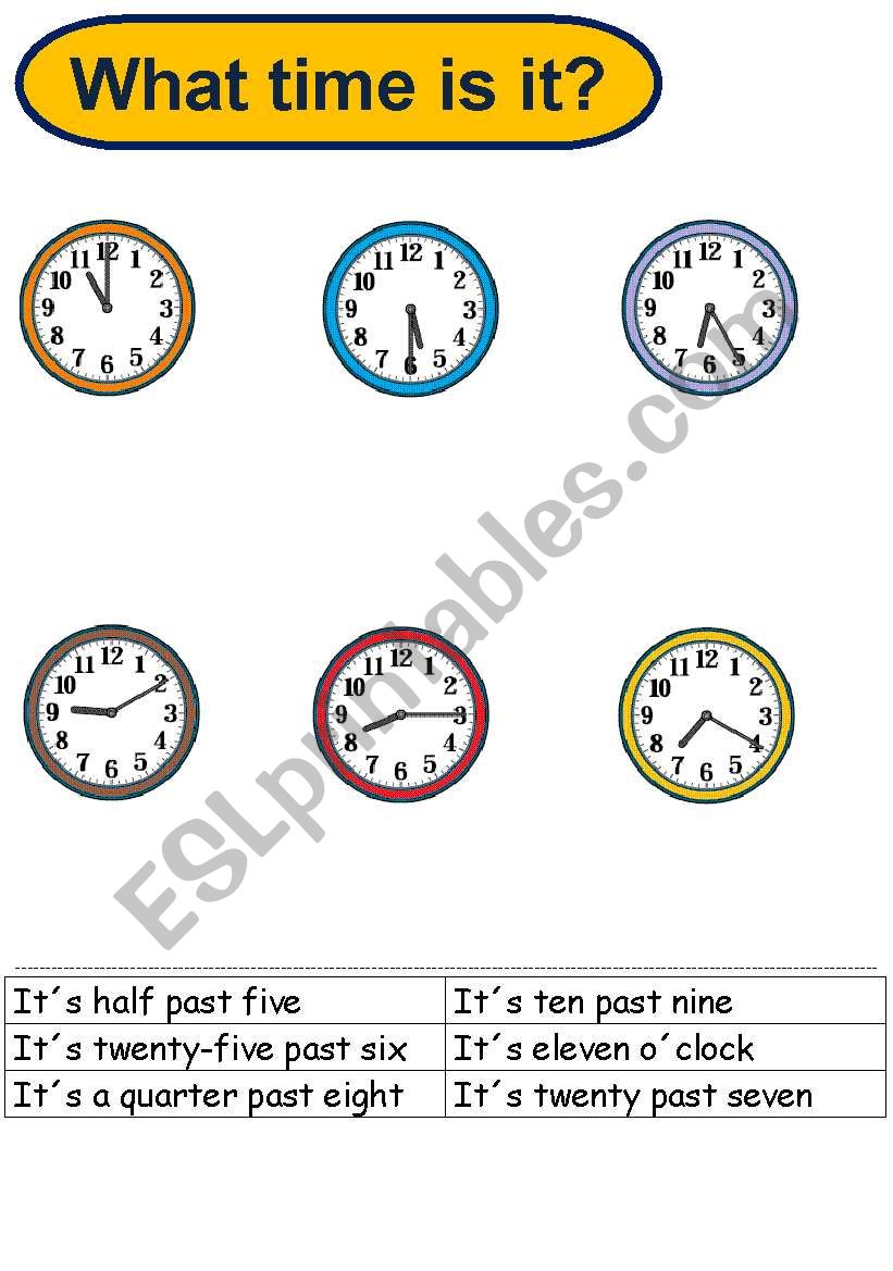 TIME worksheet