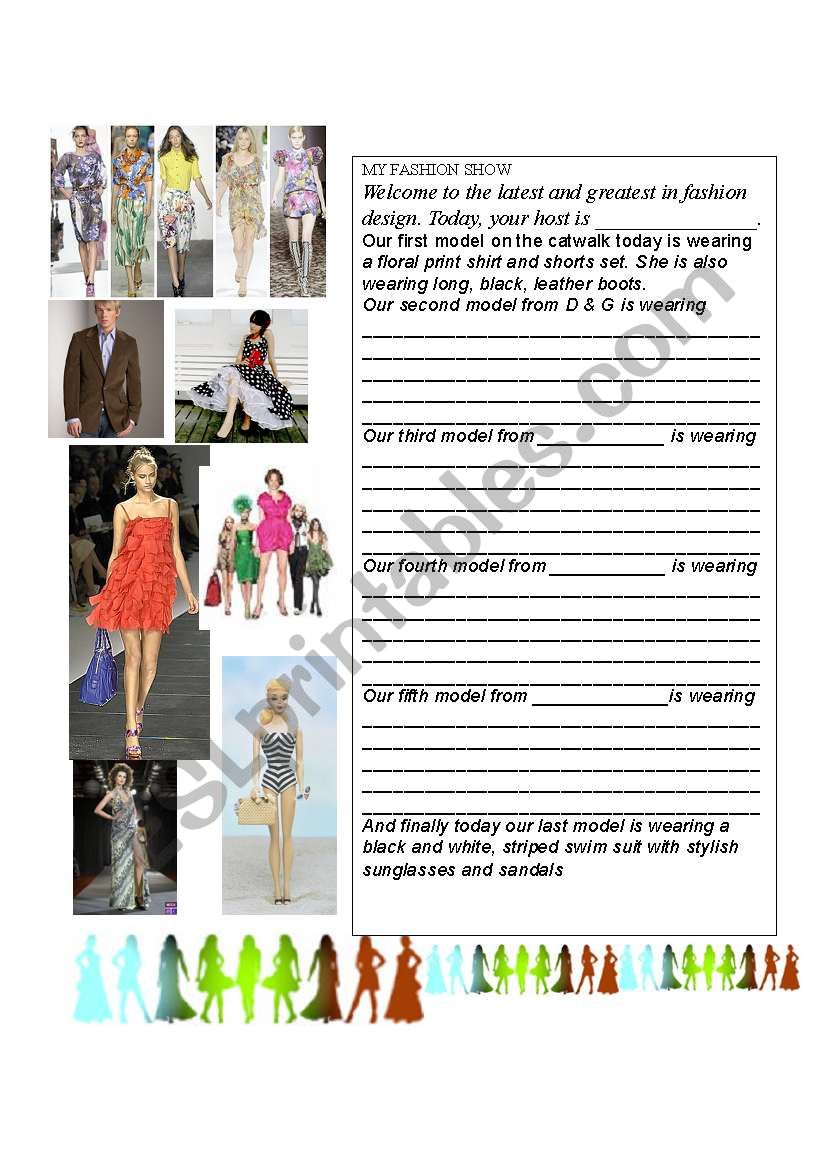 My own Fashion Show worksheet