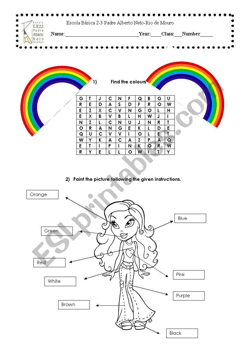 The Colours worksheet