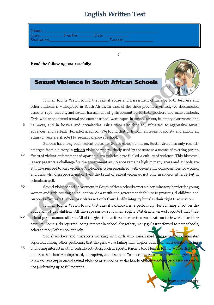 Sexual Violence in South African Schools 