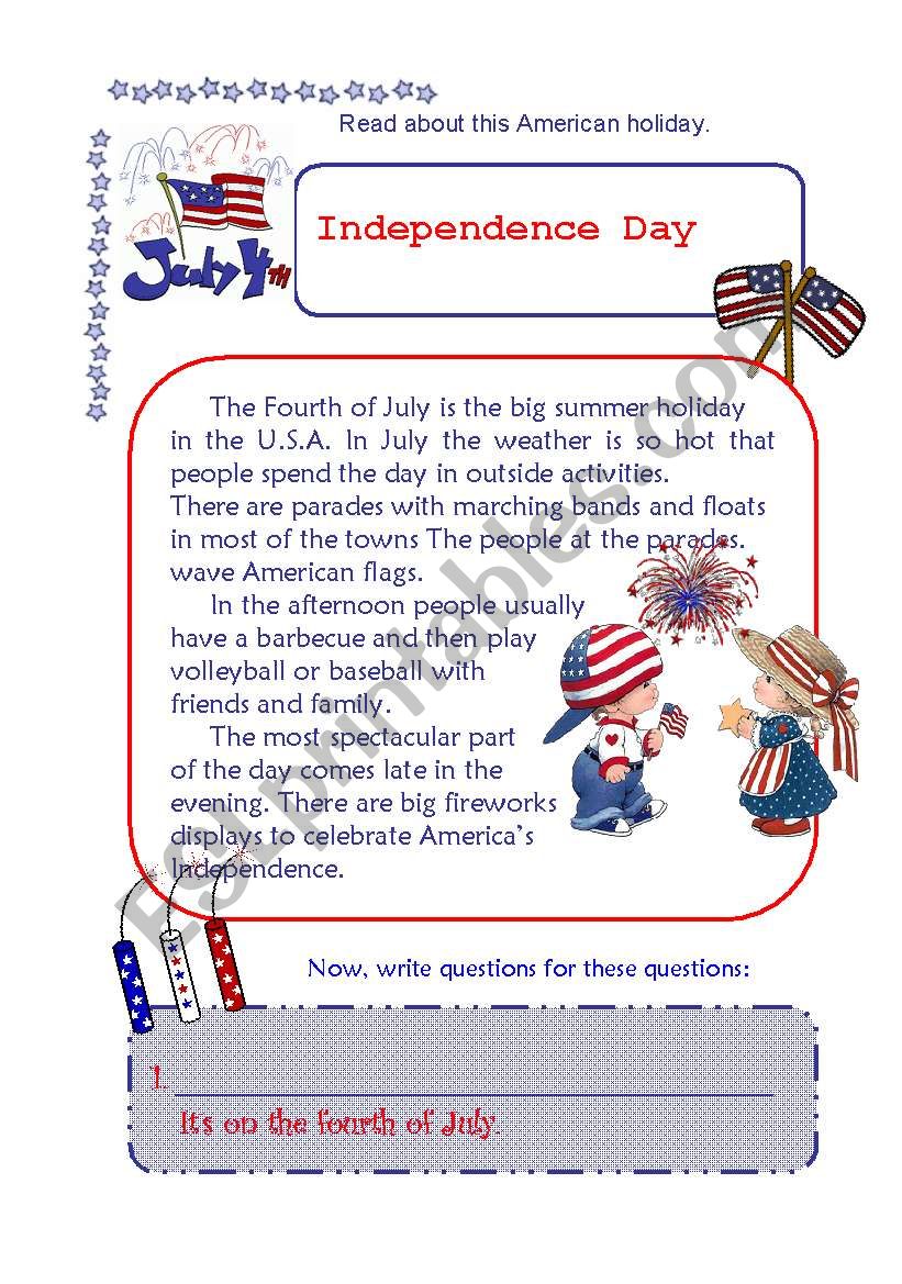 Independence Day worksheet