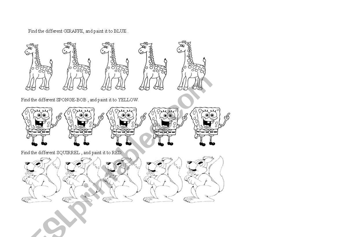 Color the different one worksheet