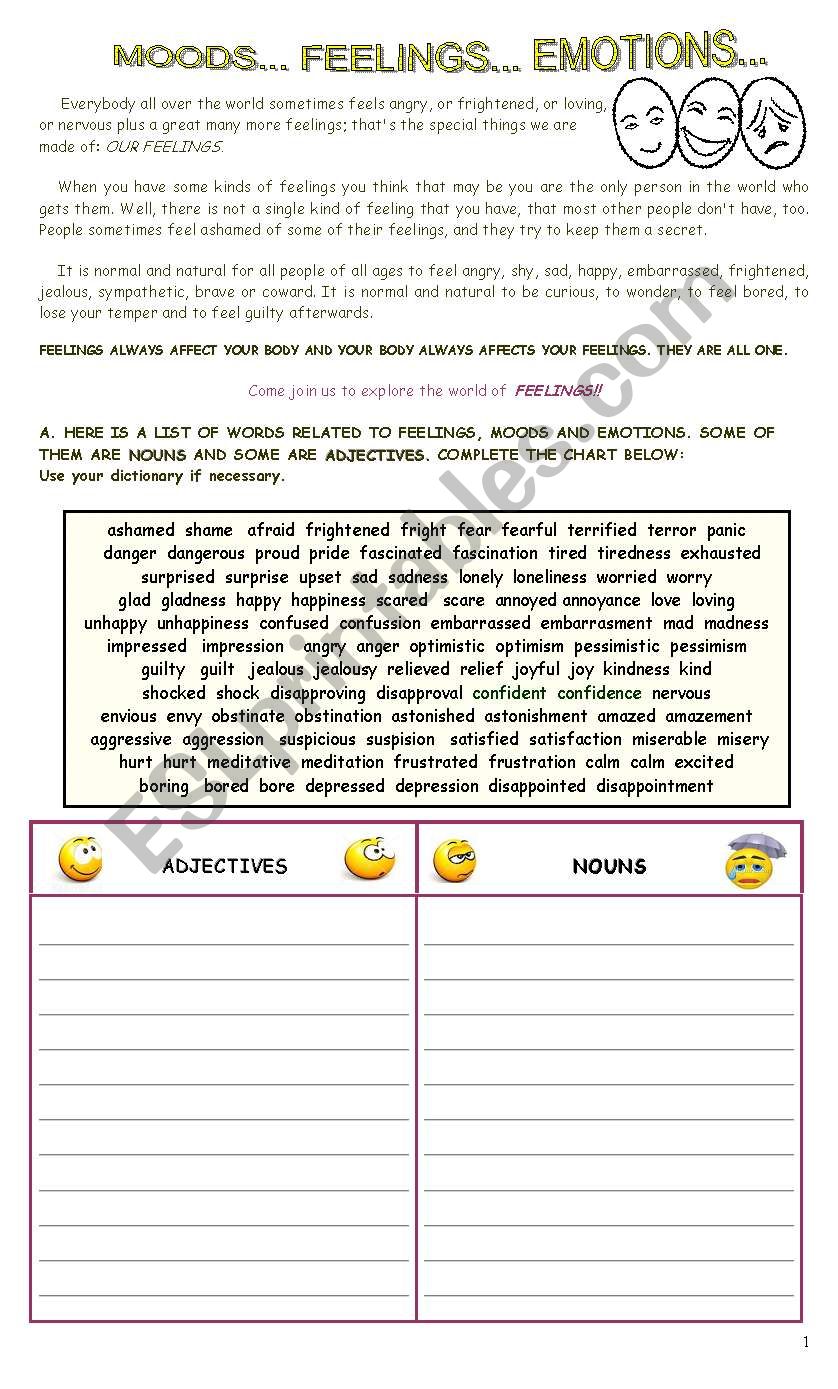 GRAMMAR -  Adjectives & Nouns worksheet