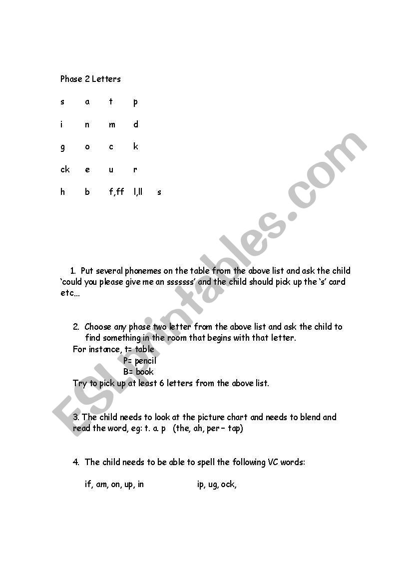 Letters and Sounds worksheet