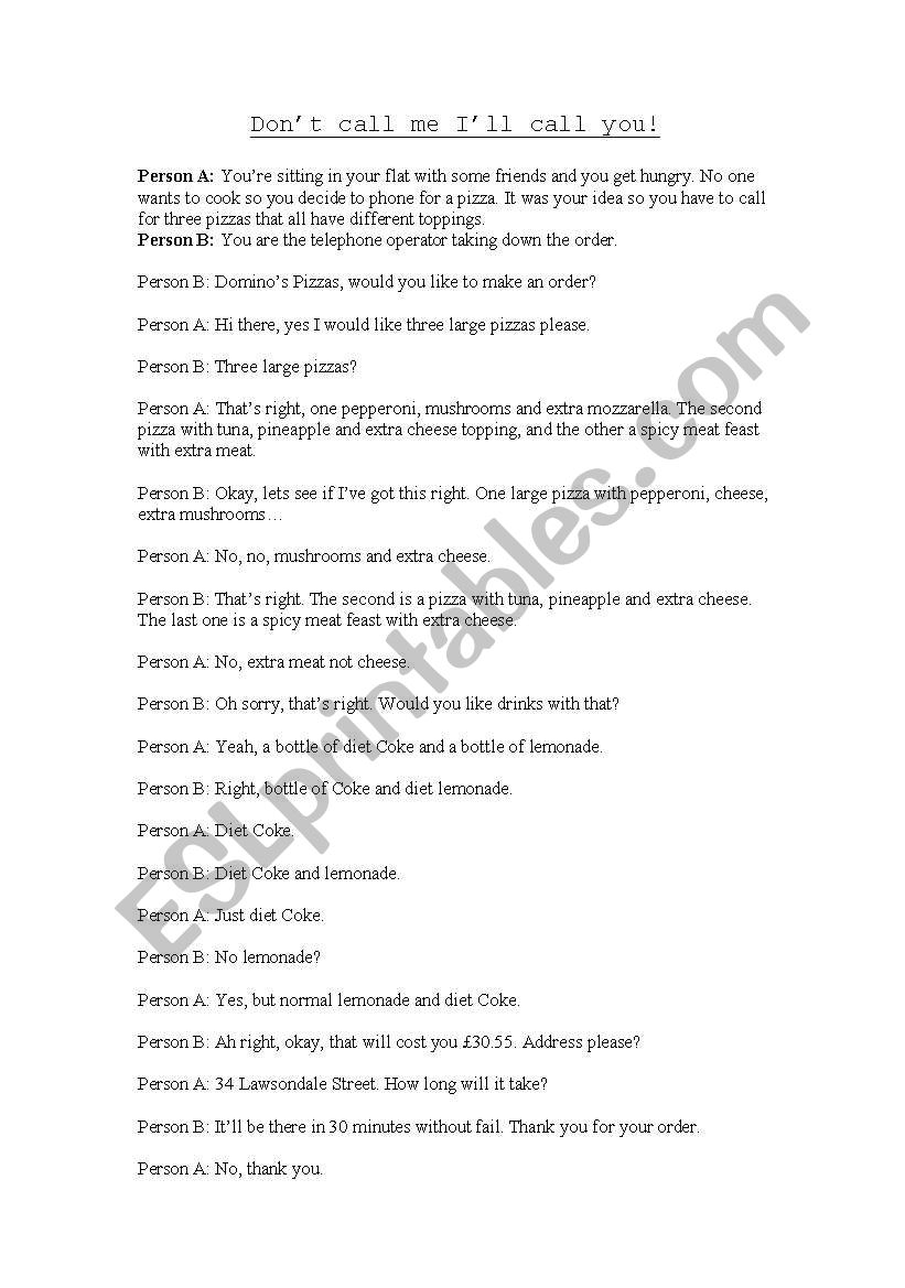Role Play (Dont call me, Ill call you!)