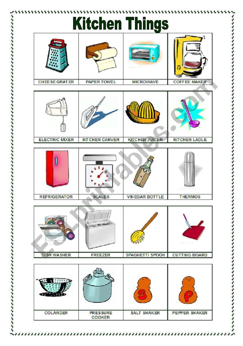 kitchen Things 2 (10.07.09) worksheet